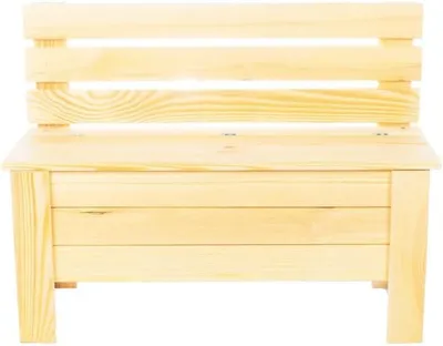 Produktbild von STOLMAK Gartenbox aus Holz 111 l 71x54x29 cm Natur Massivholz Kiefer Auflagenbox Kissenbox Holztruhe Sitzbank Gartenmöbel