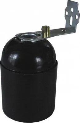 Image de Douille lisse + équerre E27 TIBELEC, plastique, noir 60 W