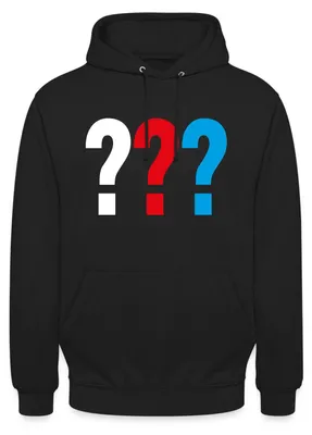 Produktbild von Spreadshirt Die Drei Fragezeichen Logo Uni Hoodie, XL, Schwarz