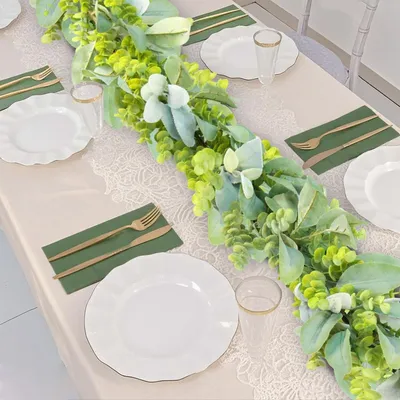 Image de Guirlande artificielle en eucalyptus, verte, de 180 cm, pour la décoration