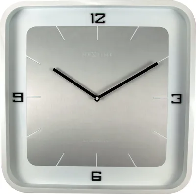 Quadratische Wanduhr, Weiß, 40x40 cm, Holz, lautlos