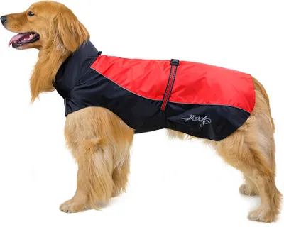 Produktbild von Wasserdichter Regenmantel für mittelgroße und große Hunde, reflektierende Regenjacke, leichtes, winddichtes Netzfutter, Regenbekleidung zum Wandern im Freien, Kleidung für nasse Tage,