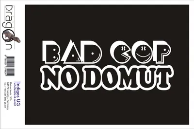 Produktbild von Aufkleber / Autoaufkleber - JDM / Die cut / Auto / OEM - Bad Cop - No Donut - 210x80 mm pink - Heckscheibe / Heckscheibenaufkleber
