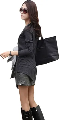 Produktbild von Kalin Mississhop Tunika Longshirt Bluse Minikleid asymmetrische Form  Japan Style Schwarz S