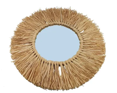 Produktbild von Nástenné zrkadlo s rafiovým rámom - okrúhle zrkadlo s priemerom cca 57 cm