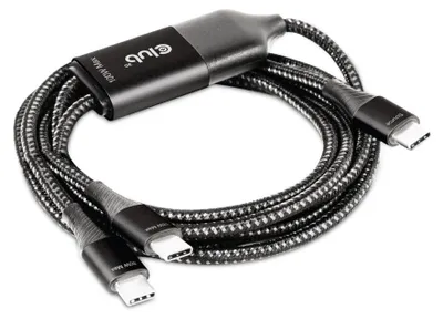 Produktbild von CLUB3D USB Type-C, Y charging cable to 2x USB Type-C max. 100W, 1.83m/6ft M/M, 1,83 m, USB C, 2 x USB C, Schwarz