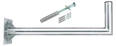 Produktbild von PremiumX 80cm Ø 60mm Wandhalter Stahl mit Verstrebung inkl. Schraubensatz
