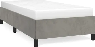 Produktbild von vidaXL Bettgestell ohne Matratze Hellgrau 90x200 cm Samt