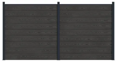 Obrázek produktu pro Plotový panel 2 pcs WPC a hliník Černá
