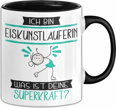 Produktbild von Eiskunstläuferin Geschenk Tasse Ich Bin Eiskunstläuferin Was Ist Deine Superkraft Geschenkidee Lustig Geburtstag Weihnachten (Schwarz)