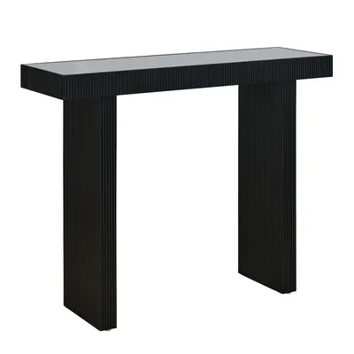 Produktbild von SVITA ALVARO Konsolentisch Rattanoptik Flur Schmal 110x38x85 Schwarz/Schwarz