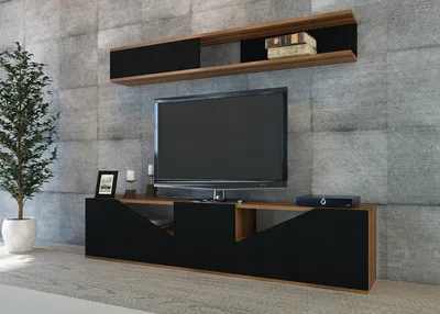 Immagine prodotto di Skye Decor, Taç - Noce, Nero, Mobile TV, Noce, 180 x 40 x 31 cm