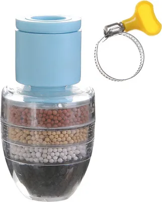 Produktbild von Wasserfilter für den Wasserhahn - 1 Stück - Reinwasser - Wasserentkalker - Wasseraufbereitung - Wasserfilter - Wasserenthärter - Blau