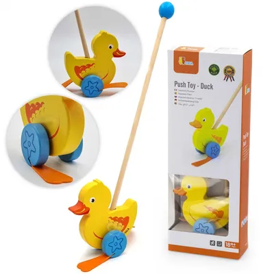 Produktbild von Viga Toys Drücker aus Holz, Ente