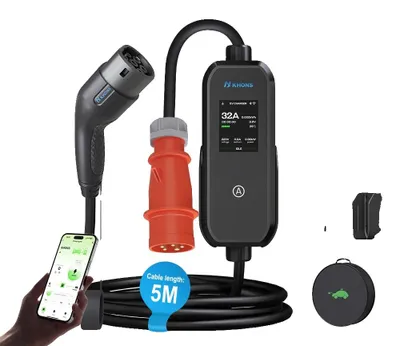 Obrázok produktu pre Nabíjačka pre elektromobily, výkon 11 kW, inteligentné ovládanie cez aplikáciu, 11 kW a adaptér