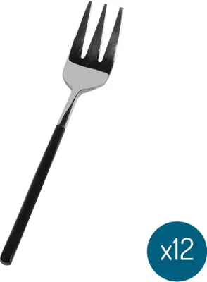 Produktbild von Bama Dessertgabel Nara Silver - Black - 12 Stück