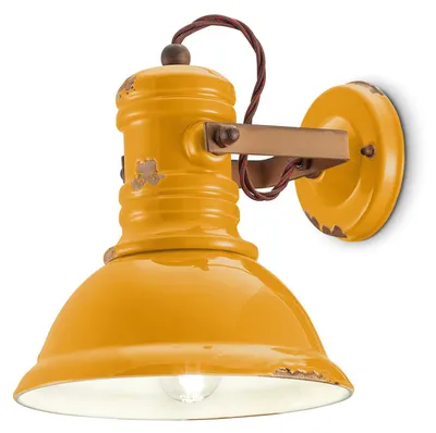 Produktbild von Wandlampe Applique aus Eisen und Keramik im Vintage-Industrie-Design AP - Gelb
