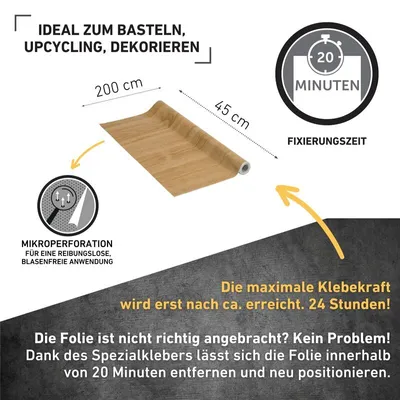 Produktbild von Perfect Fix® Klebefolie Eiche hell - 90x210cm