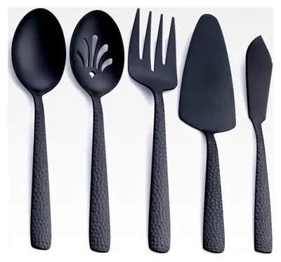 Produktbild von Matt-schwarzes Servierbesteck-Set aus Edelstahl, 5-teilig