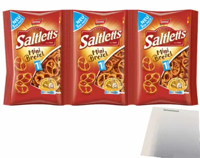 Produktbild von Lorenz Saltletts Mini Brezel (3x40g Packung) + usy Block