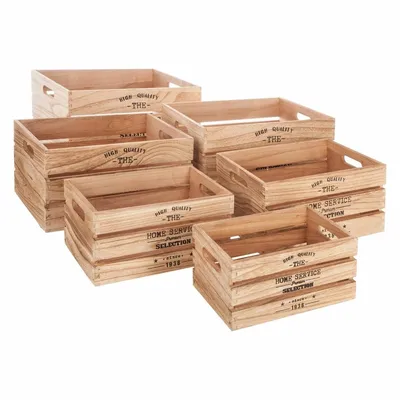 Obrázek produktu pro Sada 6 dekorativních boxů, přírodní barva