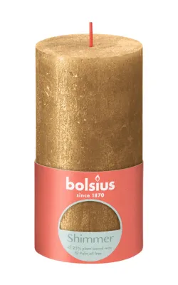 Productafbeelding van Bolsius Stompkaars Shimmer 130/68 Gold (1 stuk)
