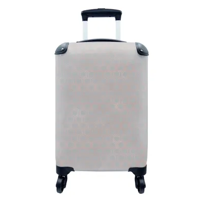 Produktbild von MuchoWow® Koffer Handgepäck Trolley Rollkoffer Kleine Reisekoffer mit 4 Rollen - Muster - Luxus - Blau - Roségold - Cabin Size < 55x40x23 cm & 55x40x20 cm - Fotokoffer - Kabinenkoffer - Boardgepäck - Reise-Box - Reisekoffer - Reisegepäck - Koffer mit Bild - Trolley für Kinder