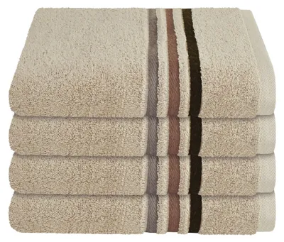 Produktbild von SCHIESSER Handtuchset Skyline Color | Einfarbig | 4-teilig | 100% Baumwolle | Flauschig & Saugstark | 50x100 cm | Sand