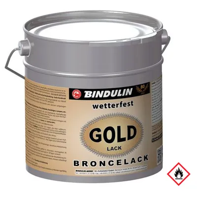 Produktbild von Bindulin Goldlack Metalldose Glänzend hohe Deckkraft UV Beständig 250g