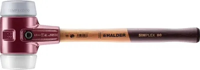 Produktbild von SIMPLEX-Schonhammer, TPE-mid / Superplastik; mit Tempergussgehäuse und hochwertigem Holzstiel | D=80 mm | 3037.080
