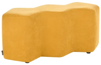 Produktbild von BELIANI Polsterbank Senfgelb Stoff Rechteckig 30 x 86 cm Gewellt Skandi Design Sitzbank Ottomane für Wohnzimmer Schlafzimmer Flurbank Bettbank