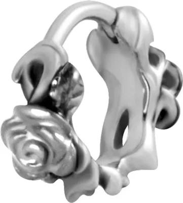 Produktbild von Karisma Edelstahl 316L Hinged Ring Piercing Blume Ohrring- 1,2x8mm - Silber
