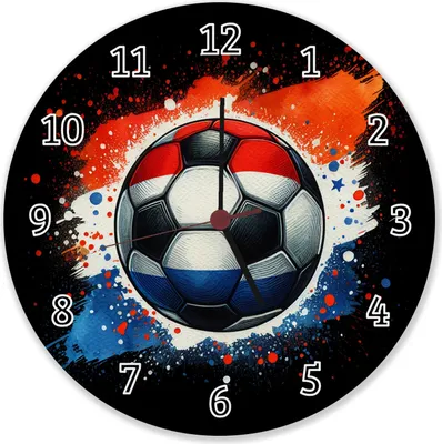 Produktbild von Fußball Niederlande Flagge Wanduhr aus Alu