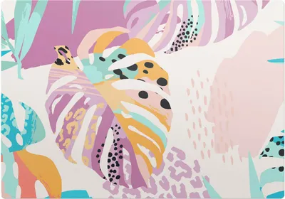Produktbild von Abstrakte Blätter – Bodenschutzmatte – Stuhlunterlage 100x100 cm – Rutschfest – Hartbodenmatte