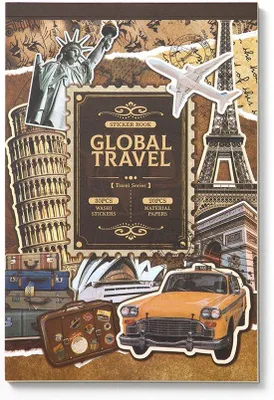 Image de Simno set de 50 feuilles d’autocollants et de papier – Tour du monde