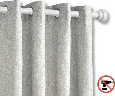 Produktbild von ACAZA ausziehbare Gardinenstange 125-220 cm Weiß, ohne Bohren, RVS