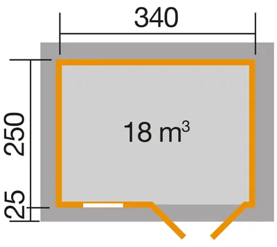Produktbild von WEKA 163.3425.00.10 Premium Gartenhaus/Blockbohlenhaus Ingolstadt 1 seitlicher Eingang/Doppeltür/Einzelfenster ; Größe: 1 ; Farbgebung:  ; Wandstärke: 28 mm ; Maße (LxBxH): 340 cm x 275 cm x 290 cm ; Seitenwandhöhe: 238 cm