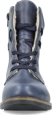 Produktbild von Rieker Damen Schnürboot Stiefelette warm gefüttert Ziernaht 72229, Größe:42 EU, Farbe:Blau