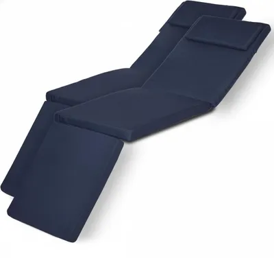 Immagine prodotto di Beautissu Set di 2 coperture per sdraio LoftLux DC, 175x45x5 cm, blu scuro