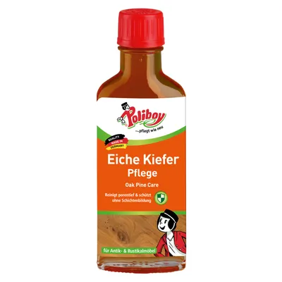 Produktbild von Poliboy Eiche Kiefer Pflege - reinigt, pflegt und schützt - Spezialpflege für groß- und offenporige Hölzer - 100ml