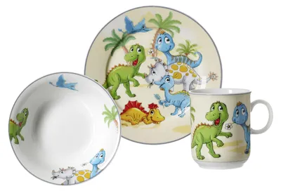 Produktbild von Kindergeschirr "Dino" 3-teilig 702616 4006344428452