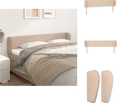 Produktbild von vidaXL Kopfteil mit Ohren Cappuccino-Braun 203x23x78/88 cm Kunstleder -  Kopf- & Fußenden