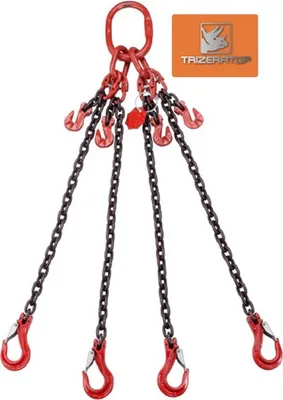 Immagine prodotto di Catena a 4 fili da 8 mm con gancio a forcella, capacità di carico 4250 kg, lunghezza 4,0 m, con accorciatore di catena