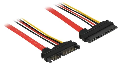Produktbild von DeLOCK 83802, 0,1 m, SATA III, SATA 22-pin, SATA 22-pin, Männlich/Männlich, Mehrfarbig