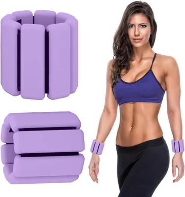 Imagen del producto de Pesas para muñeca y tobillo, juego de 2 unidades, ajustables, para fitness