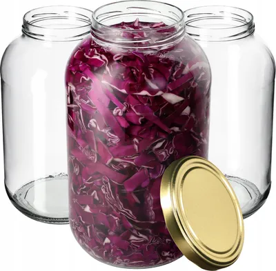 Produktbild von KADAX Einmachgläser mit gold Deckel "Brest", Weckgläser, Einmachglas zum Einlegen, 100 mm, 4L, 12 Stück