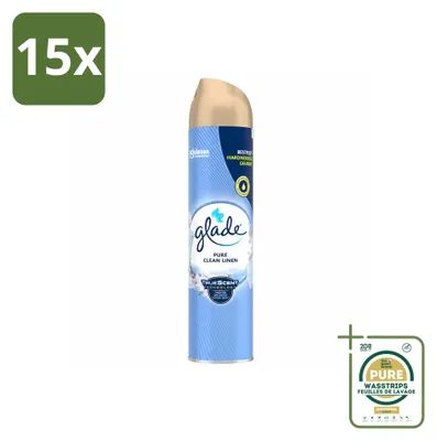 Produktbild von 15 x Glade Raumspray Clean Linen - 300 ml - Vorratspackung - 15 Stücke