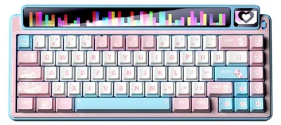 Image de Clavier RGB AULA Feather, modèle AMG65, avec éclairage bleu