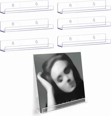 Produktbild von Acryl Schallplattenständer, 12 Zoll, 6er Set, transparent, ideal zur Präsentation und Aufbewahrung von Schallplatten und Kunstwerken