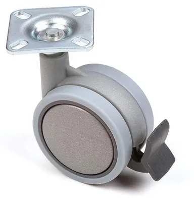 Image de Roulette de meuble 75 mm avec frein Gris